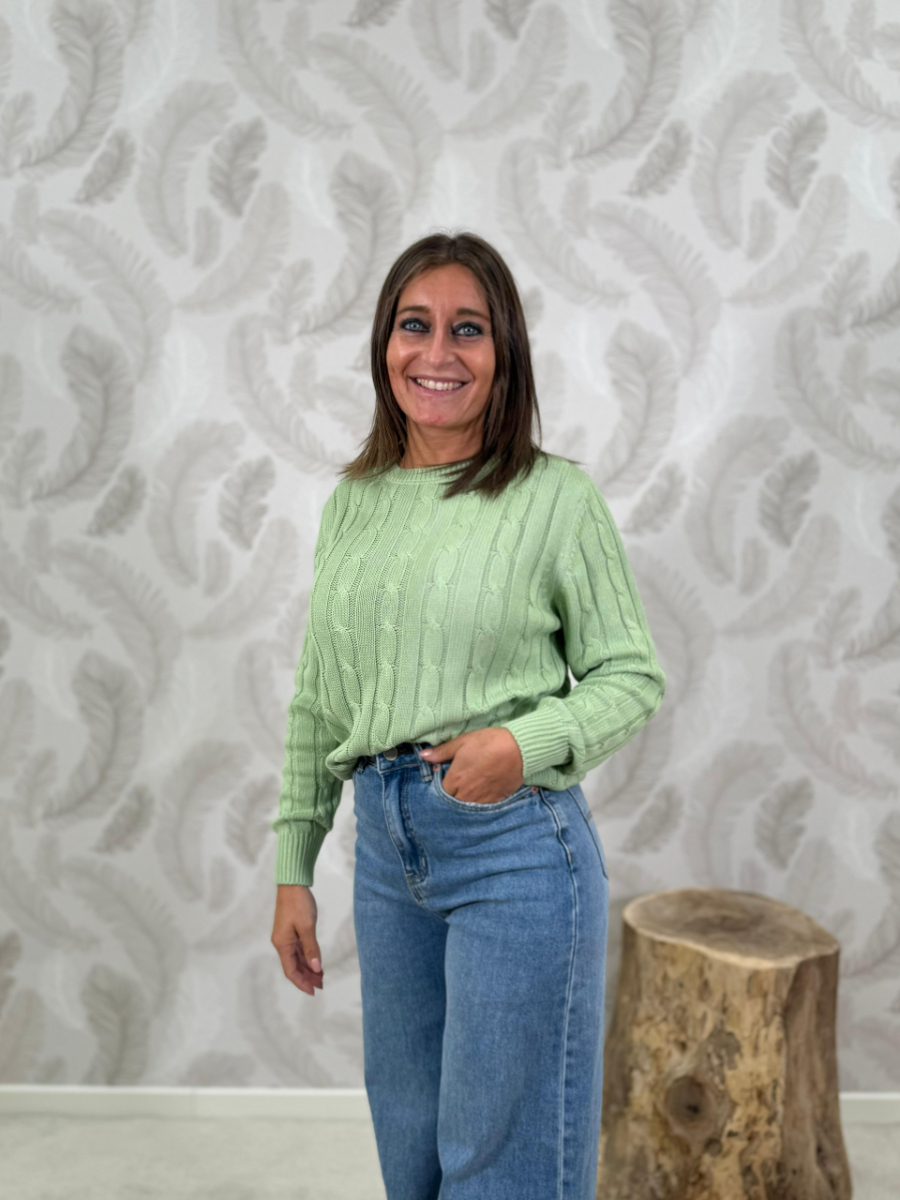 Maglia a trecce in cotone - immagine 4